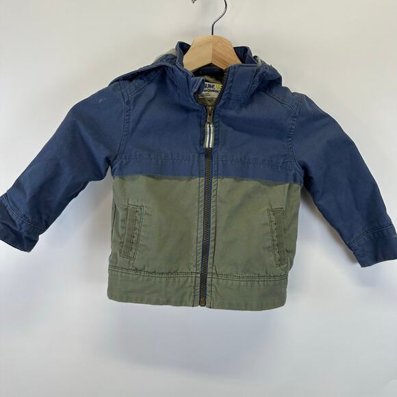 OshKosk Blue and Green Light Weight Full Zip Colorblock Jacket Boys 2T - Picture 1 of 13